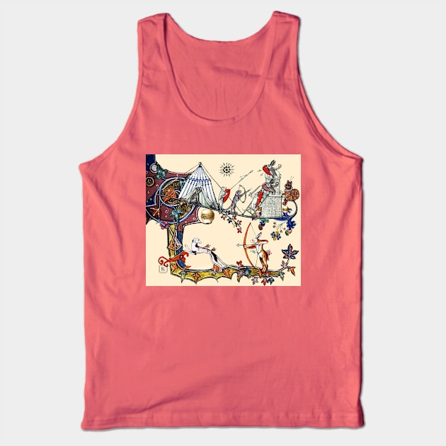 WEIRD MEDIEVAL BESTIARY WAR Between Dogs and Killer Rabbits Tank Top by BulganLumini